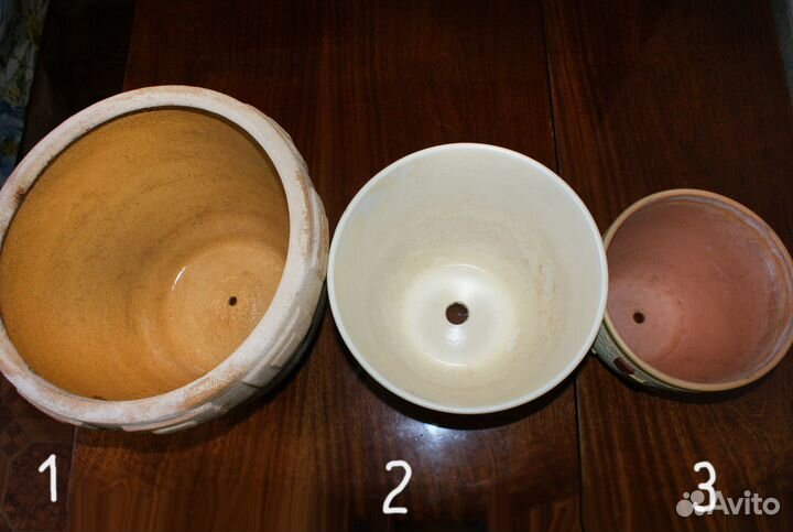 Горшки для цветов от 1 л до 15 л цв. керамика, бу