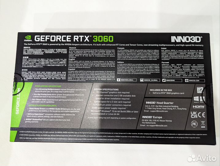 Видеокарта Inno3D nvidia GeForce RTX 3060 12 gb
