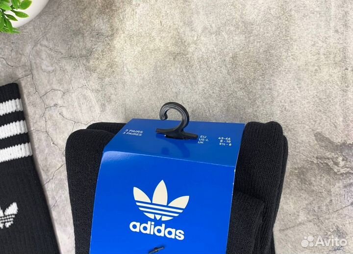 Носки Adidas Solid чёрные оригинал