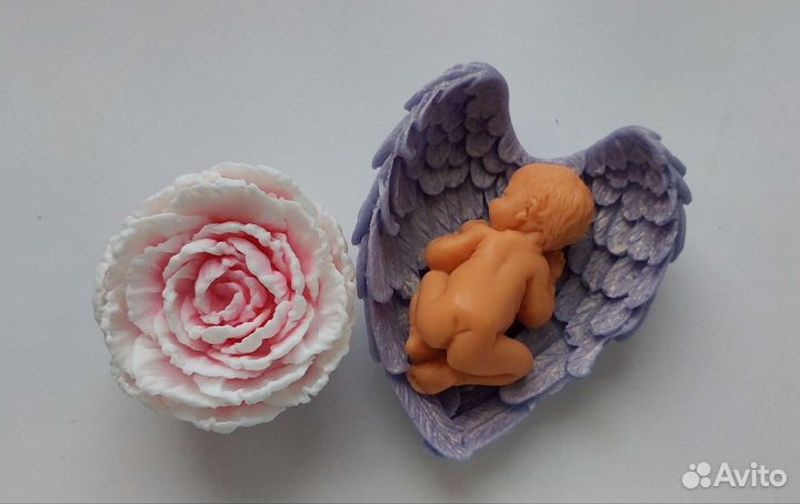 Силиклновый молд форма крылья и малыш