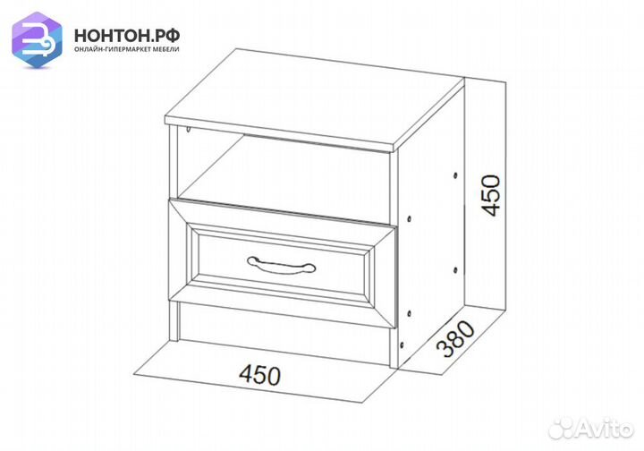 Тумба прикроватная Вега вм-13 сосна карелия