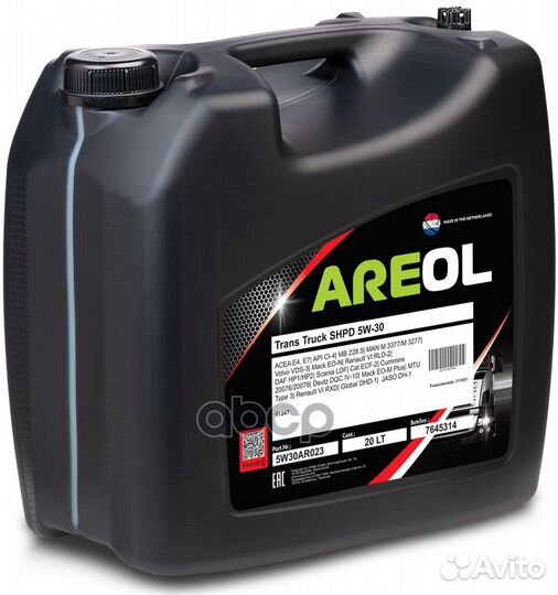 Areol Trans Truck shpd 5W-30 (20L) масло моторн