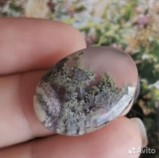 Моховой агат, кабошон