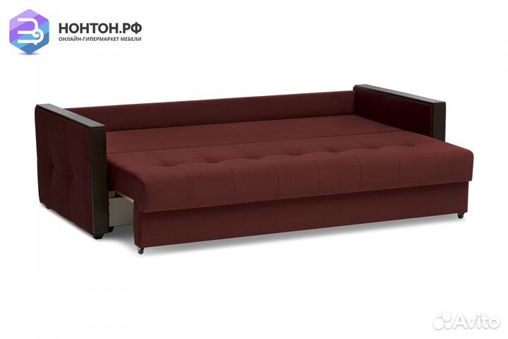 Диван еврокнижка Инсайд 3-х местный бордовый