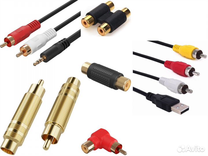 Кабели Переходники Адаптер Соединители RCA Тюльпан