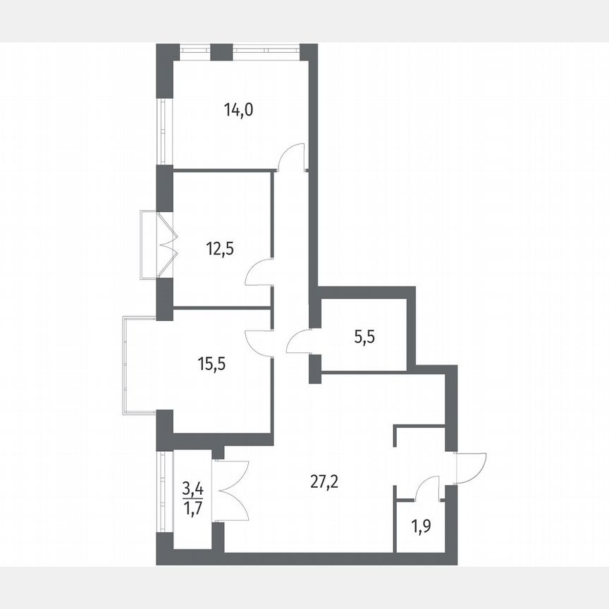 3-к. квартира, 89 м², 7/11 эт.