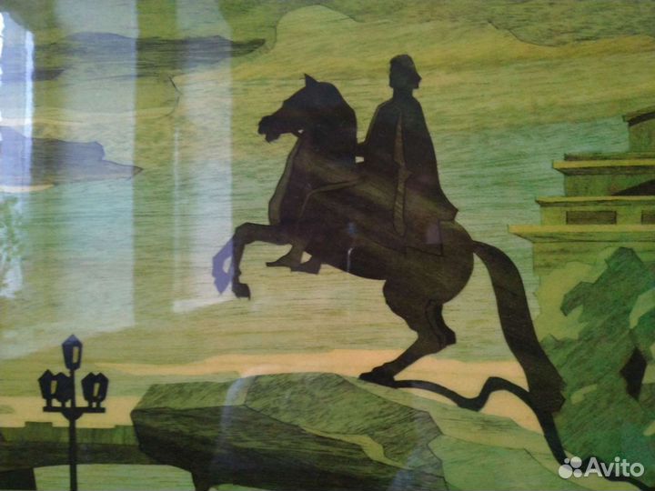 Картина панно СССР из дерева Белая ночь