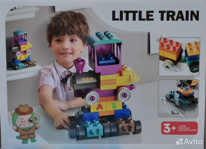 Детский Конструктор паровозик 34 детали