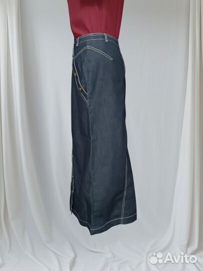Джинсовая макси юбка