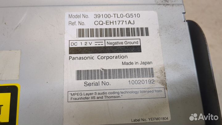 Проигрыватель CD/DVD Honda Accord 8, 2012