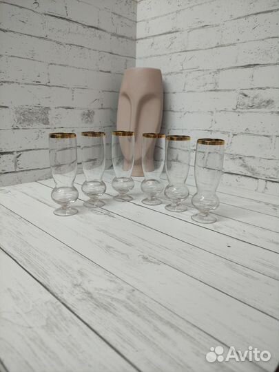 Новый набор коньячных рюмок СССР Латвия