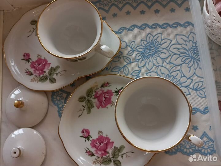 Чашки с блюдцами под торт 3 пары