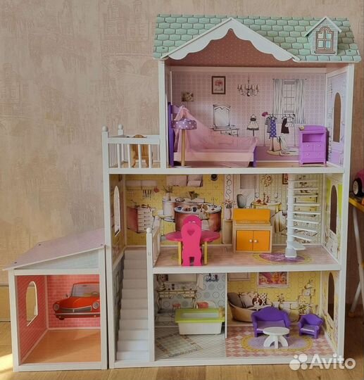 Кукольный домик для барби с мебелью