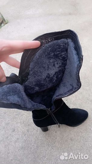 Сапоги зимние женские замшевые 39