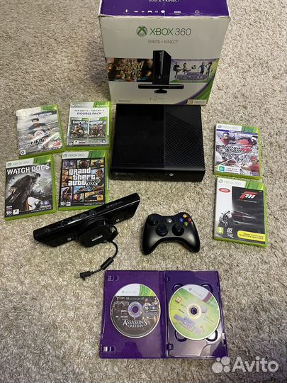 Xbox 360 Е 500Гб много игр