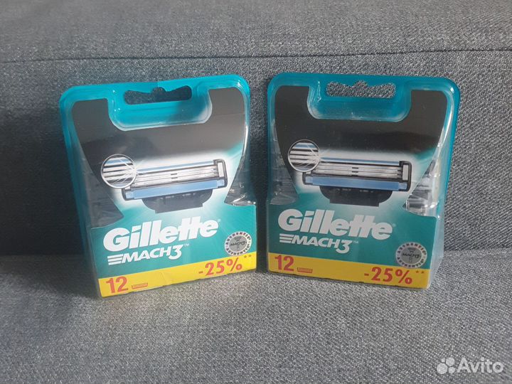 Лезвия Gillette mach3 оригинал 12 штук