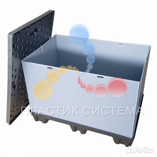 Складной контейнер Uni-Pack 1200х800х820 мм с фикс