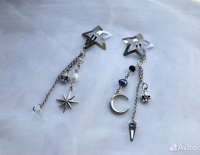 Заколки звездочки парные cute y2k handmade