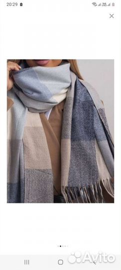 Палантин платок шарф женский кашемировый теплый