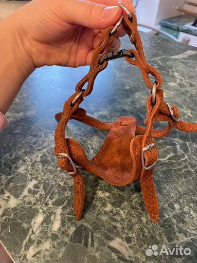 Шлейка замша быстросъёмная для собак мелких пород