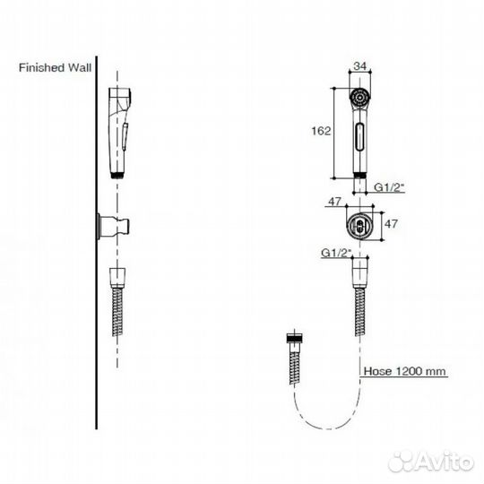Гигиенический душ Jacob Delafon Elate E97258-CP Х