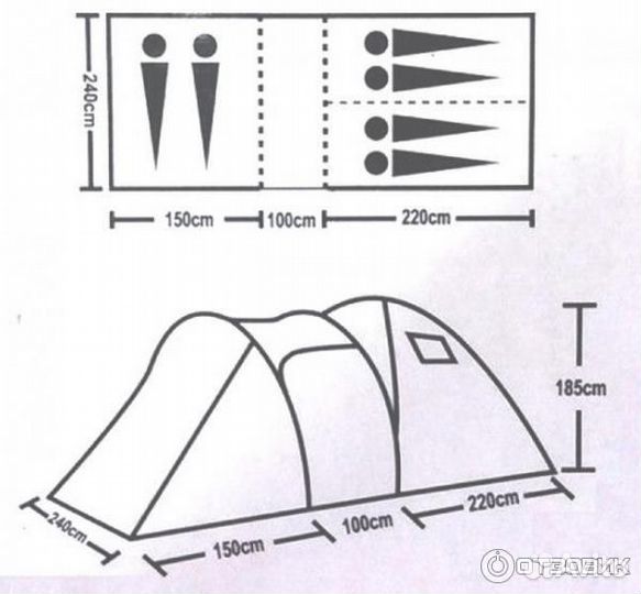 Палатка кемпинговая 6 местная