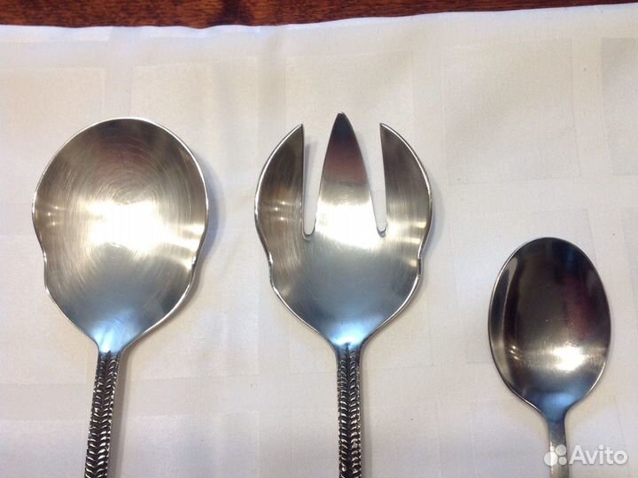 Ложки для салата мельхиор, посеребренные,винтаж