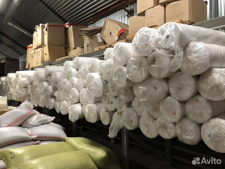 Габардин белый, голубой