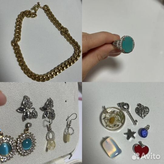 Украшения, серьги, подвески, цепь, заколки, кольцо