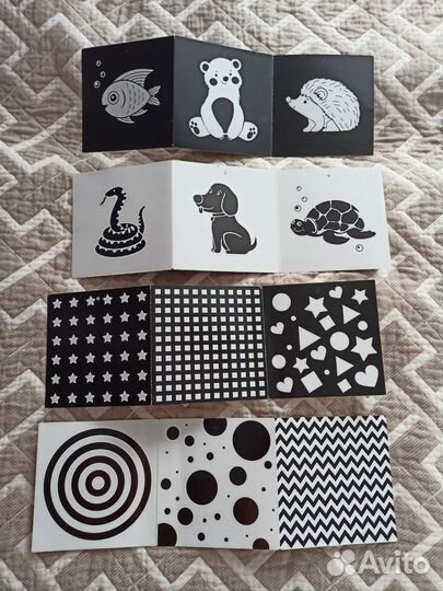 Чёрно-белые карточки для новорожденных