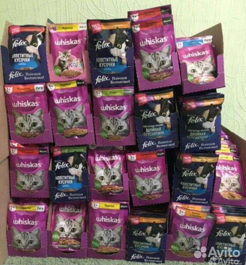 Влажный корм для кошек вискас феликс