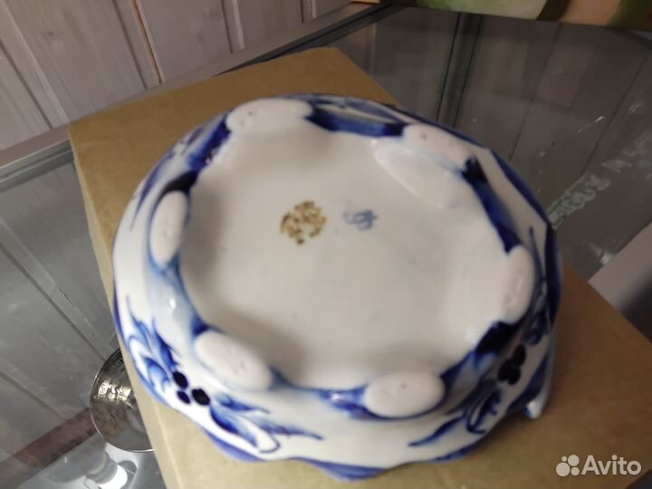 Икорница Гжель с рыбкой