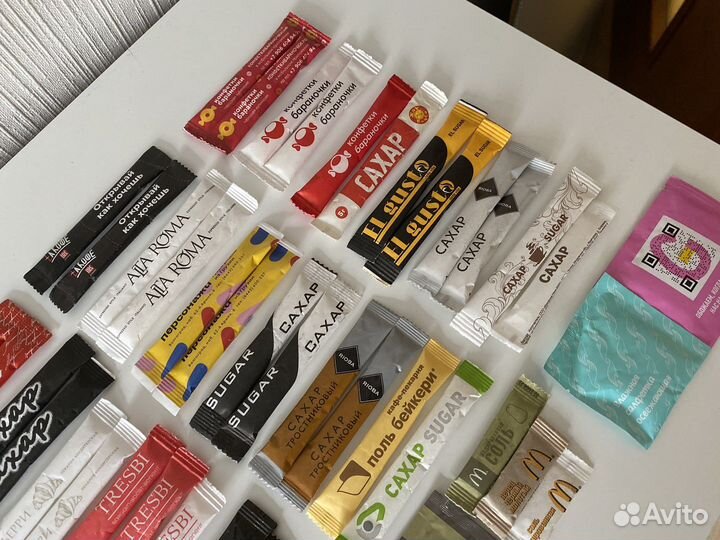 Сахар в стиках порционные пакетики коллекционный