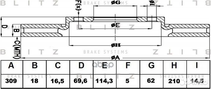 Диск тормозной BS0454 Blitz