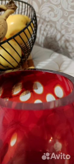 Ваза красное стекло СССР