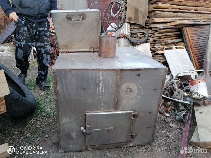 Бак для воды с каменкой для бани из нержавейки