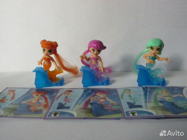 3 фигурки Русалки из Киндер-сюрприз