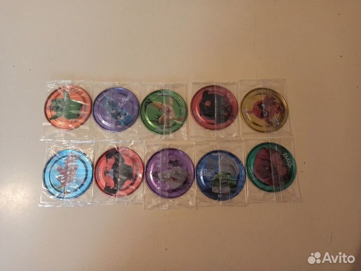 Полный набор металлических фишек Angry birds 2017