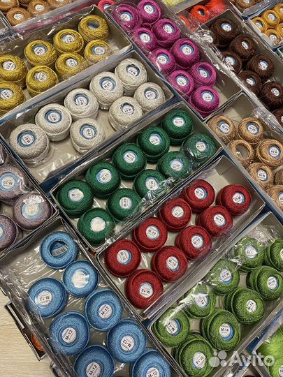 Нитки для вязания мерсеризированные металлик 20 гр