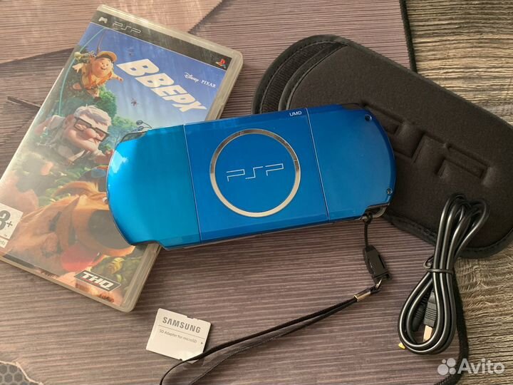 Sony PSP 3008 Vibrant Blue 64gb 400 игр (комплект)