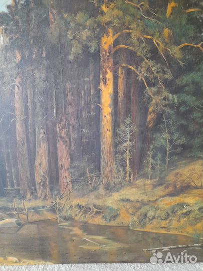 Старинная картина холст маслом Большая 120/80