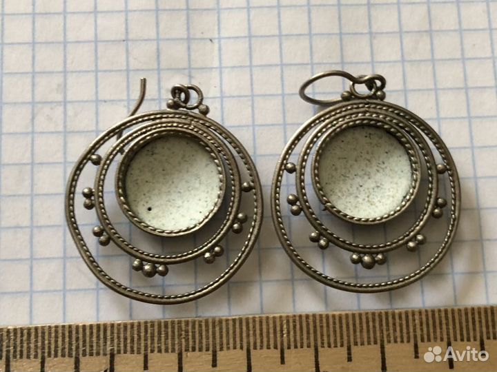 Серьги. финифть.скань