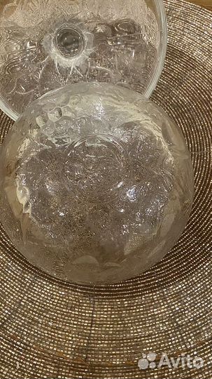 Сахарница стеклянная с крышкой