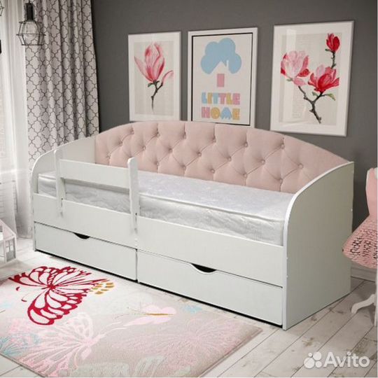 Кровать разные цвета велюр лдсп от 2х лет
