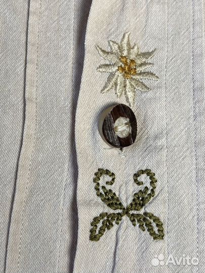Баварская рубашка,ог.132, винтаж, эдельвейсы