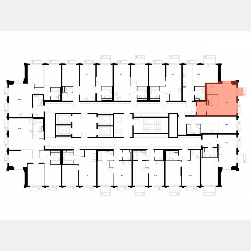 Квартира-студия, 31,7 м², 5/32 эт.