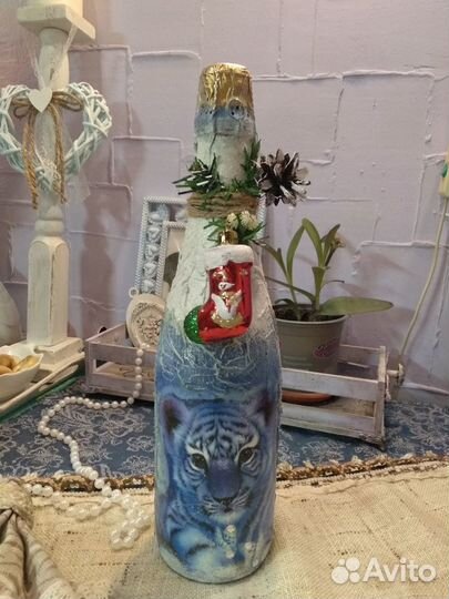 Бутылка декупаж