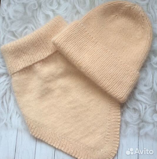 Шапочка и снуд уголком