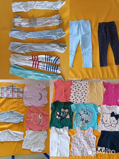 Большой пакет вещей на девочку 86-92-98