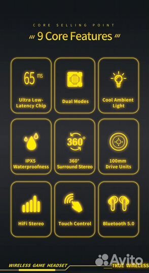 Awei T35 наушники bluetooth игровые TWS с низкой з